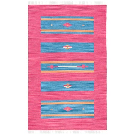 Safavieh 5 x 8 ft. Montauk 551Q Fringes Hand Woven Rectangle Area Rug Red & Blue MTK551Q-5
